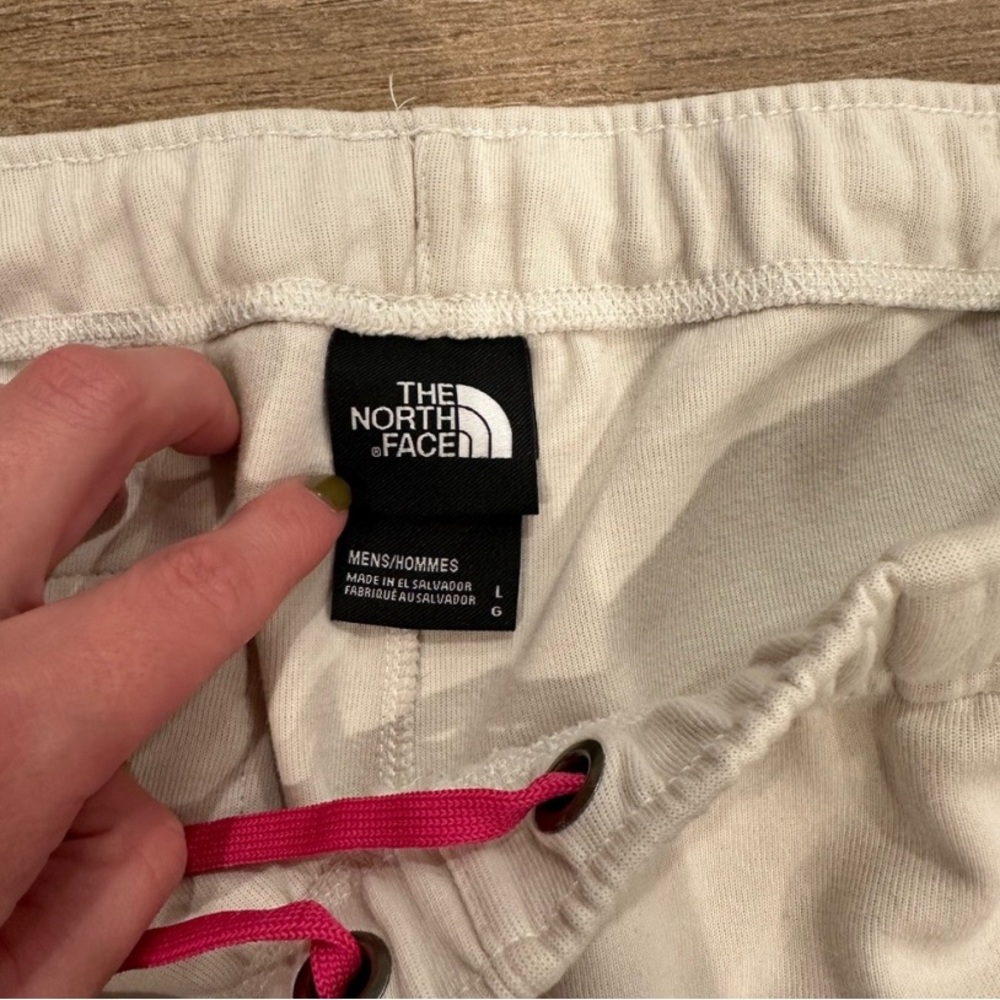 The North Face Cream Teal Knee Patch Fleece Joggers Pink Accents L - Picture 6 of 9